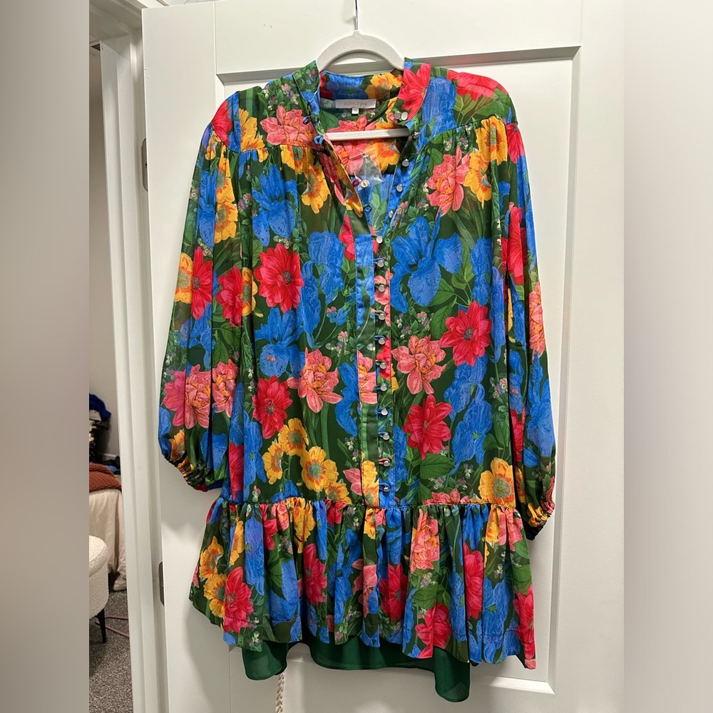 Olivaceous Floral Dress